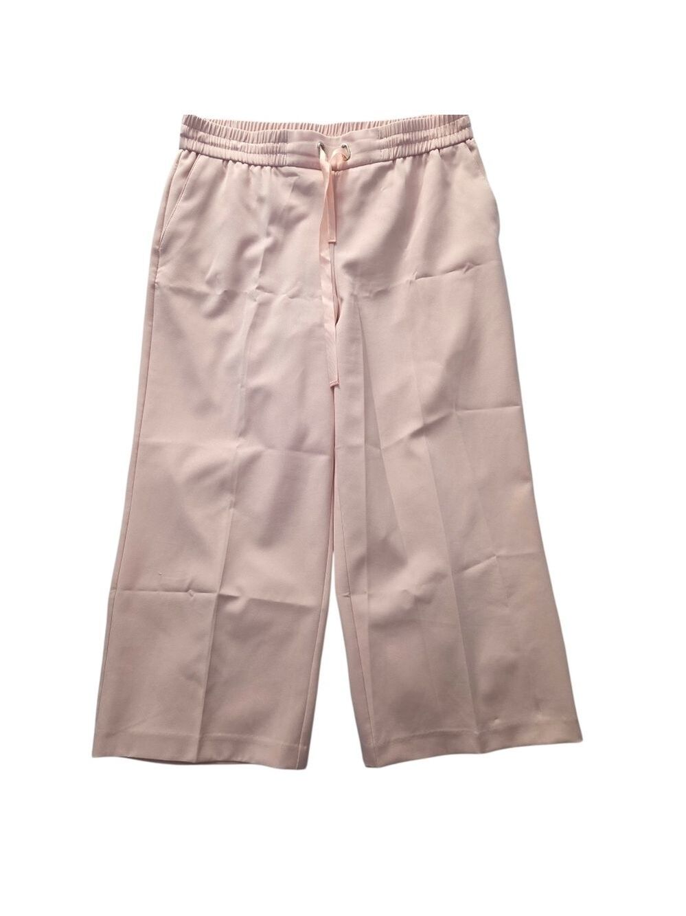 Melanie Lyne Pull-On Wide Leg Culottes | Pink Stretch Trousers | Size 12